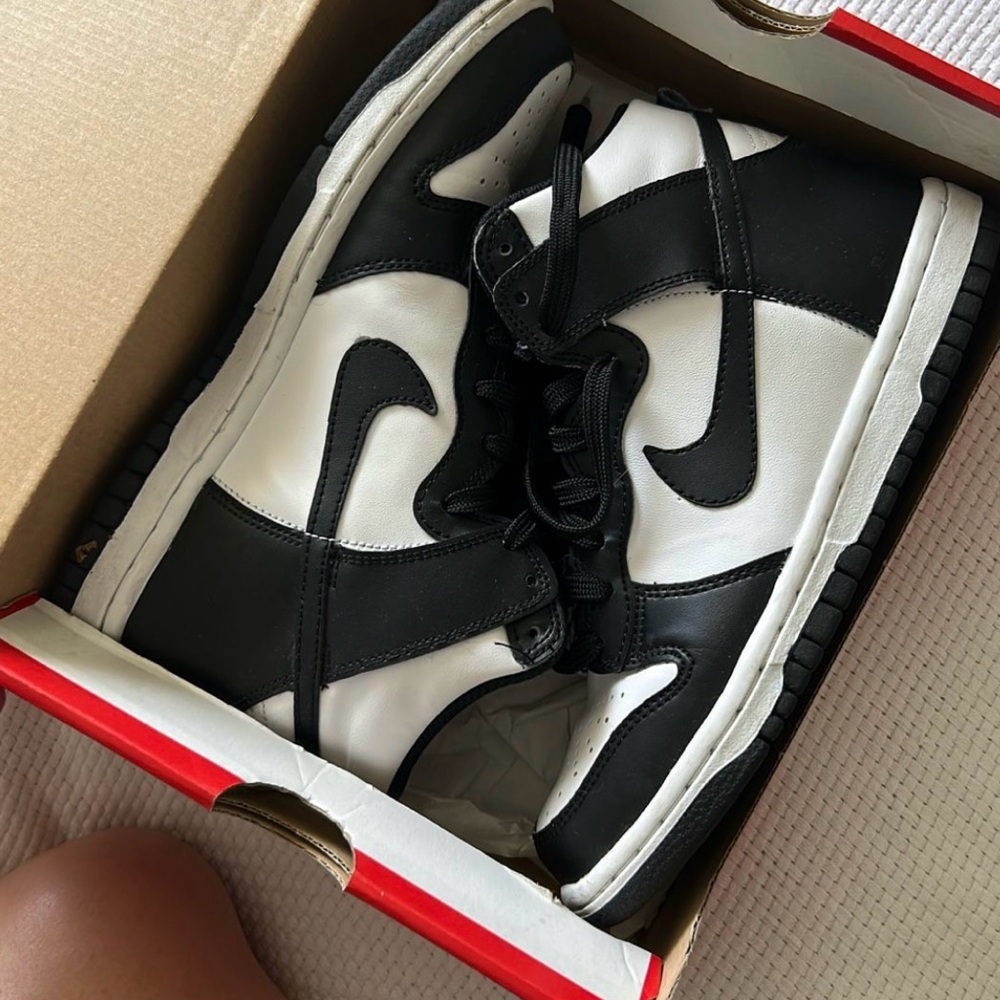 Nike Dunk High GS in Red and Black